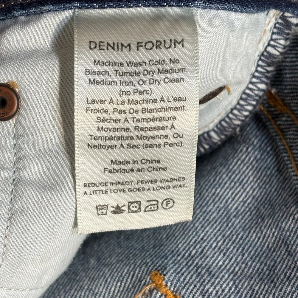 Denim Forum The Ex Boyfriend Jeans Women’s Size 24 Blue Button Fly Aritzia